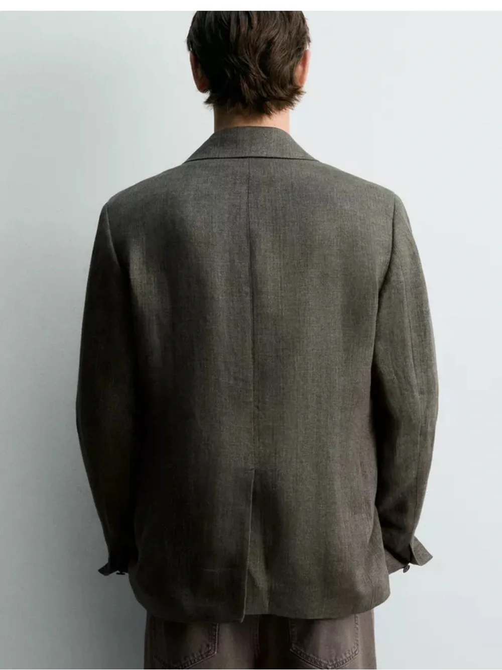 Zara Olive-Grey Tailored Sport Coat